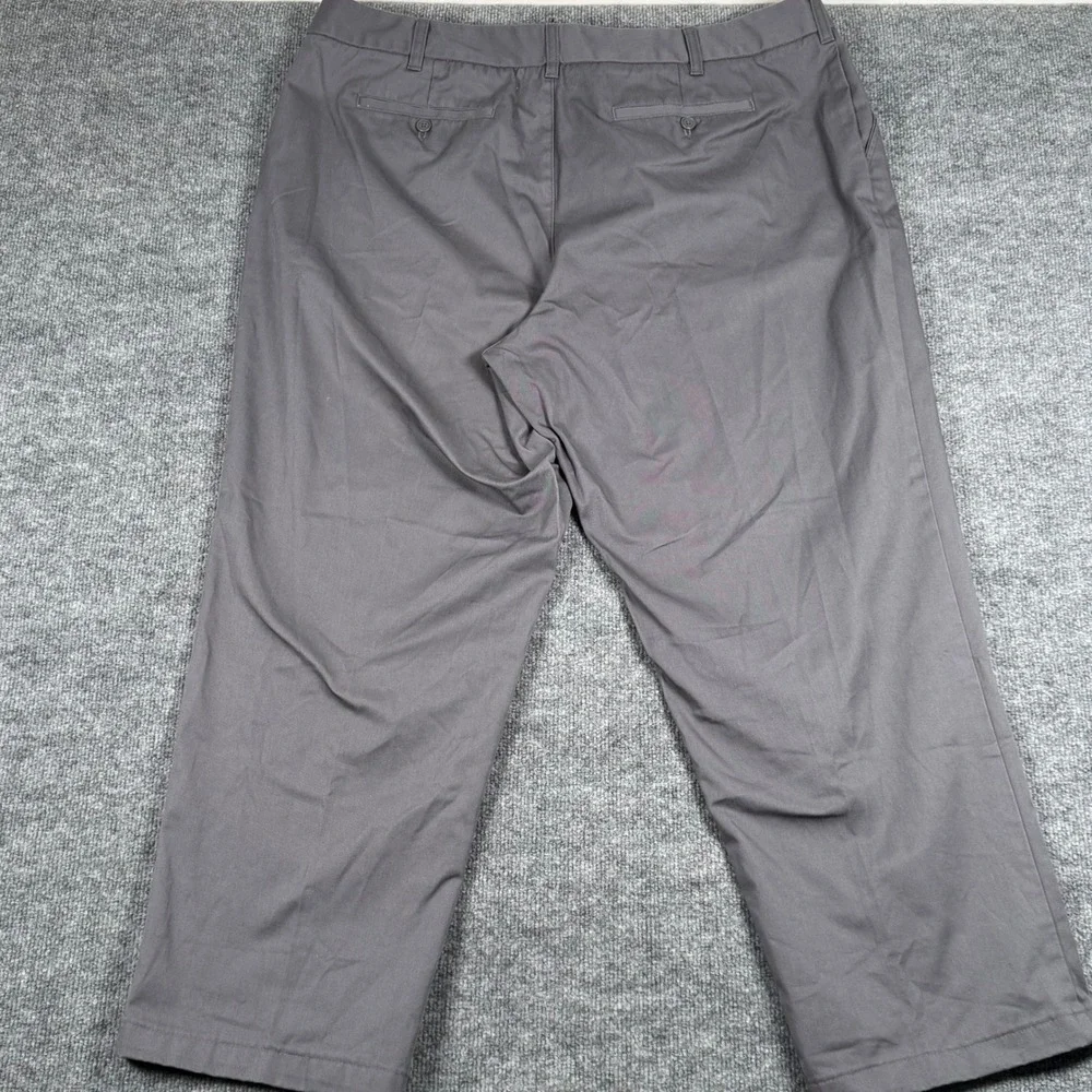 Lands End Size 22W High Rise Gray Flat Front Chino Pants Comfort‎ Waist Neutral